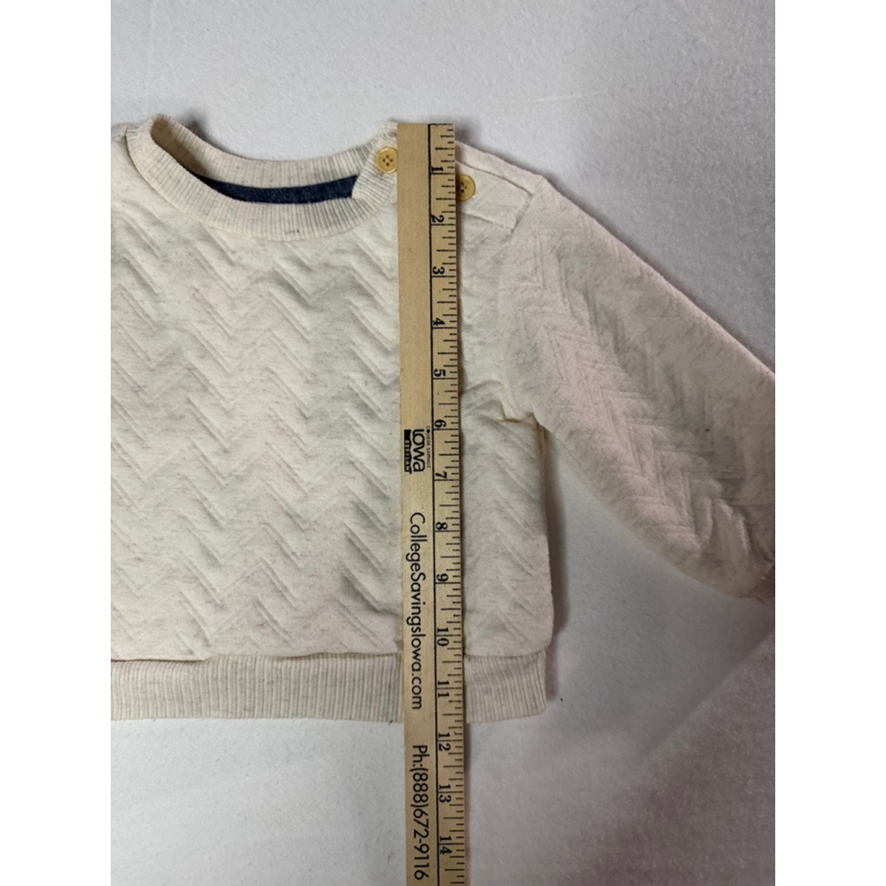 Designer Baby Quilted Pullover Sweatshirt 18M Rachel Zoe Cream Cozy Top Layering - Picture 7 of 8